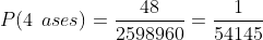 probabilidad de 4 ases