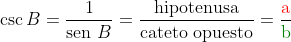 fórmula de cosecante