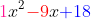 {\color{Green} 1} x^2{\color{Red} -9}x{\color{Blue} +18}