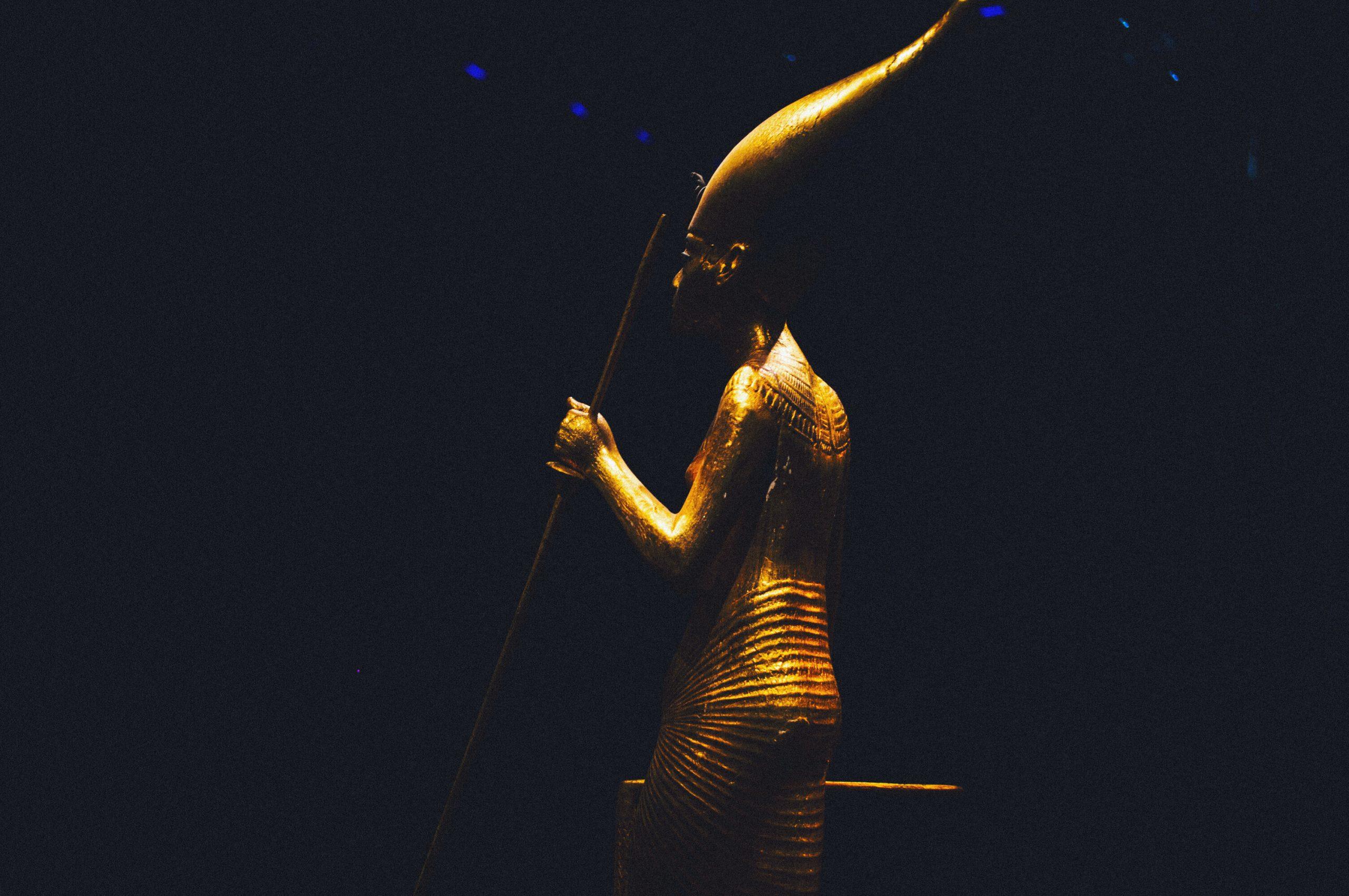 Un pharaon égyptien de dos.