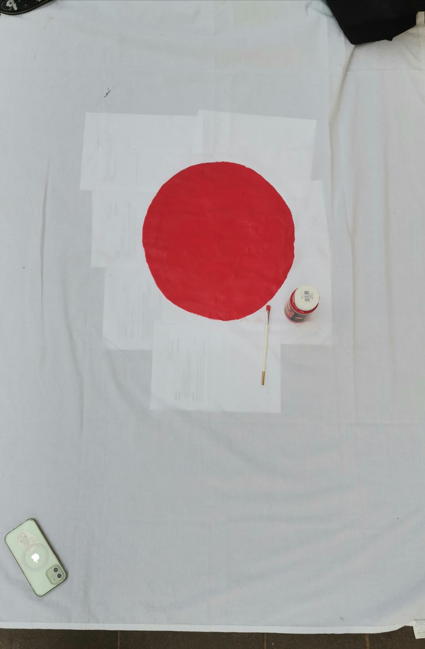 peinture du drapeau japonais