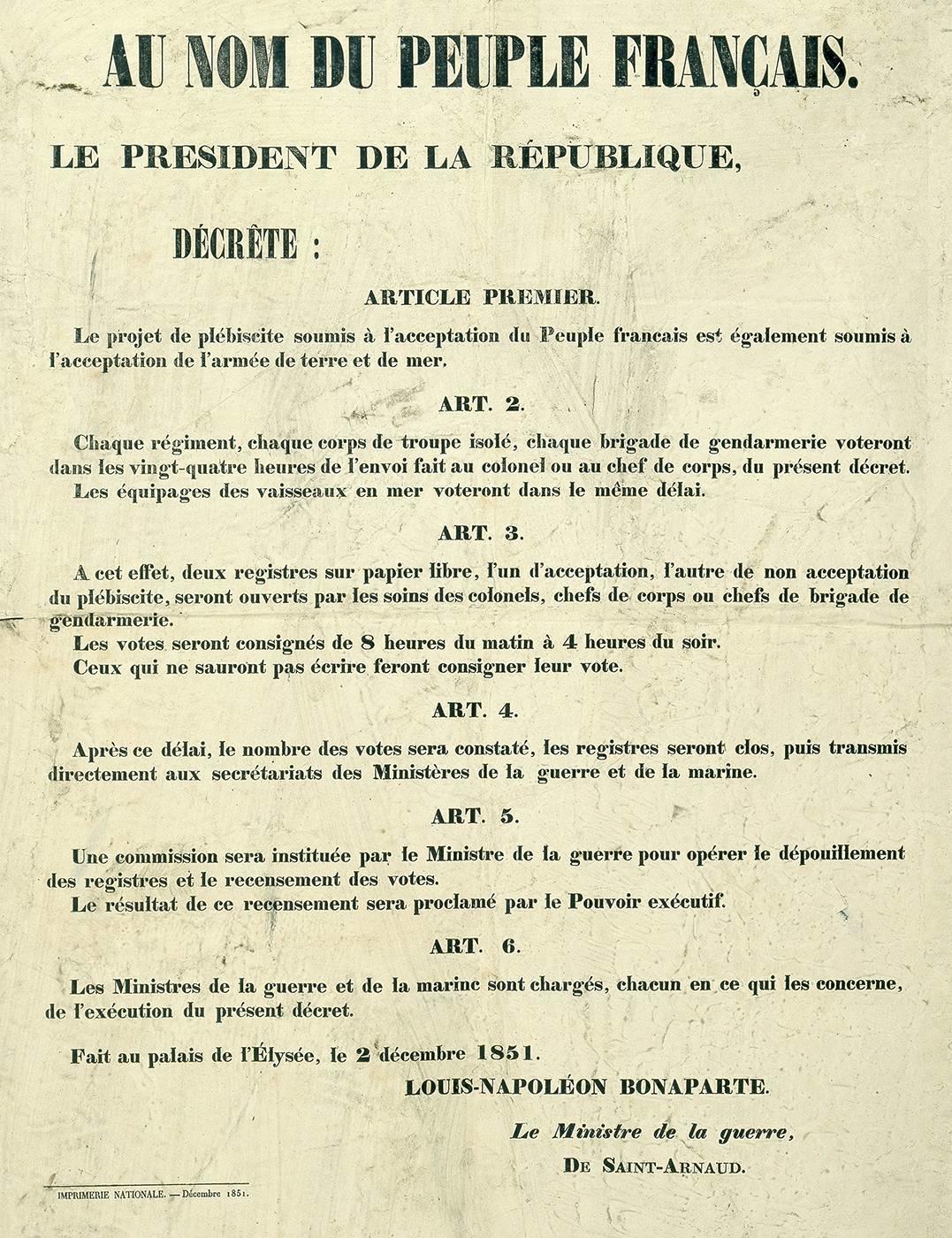 Pourquoi y a-t-il eu un coup d'Etat en décembre 1851 ?