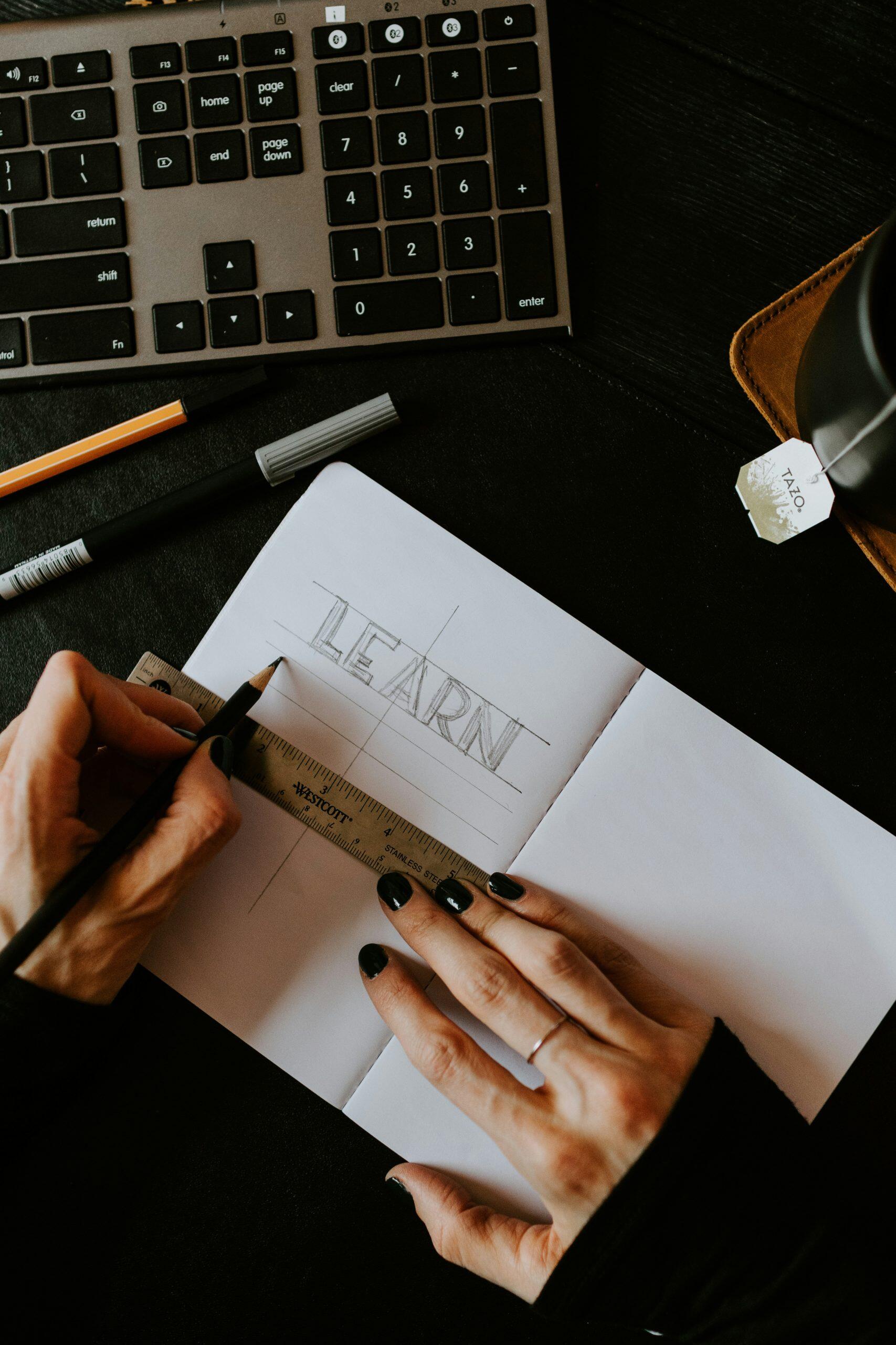 Un cahier d'apprentissage en anglais.