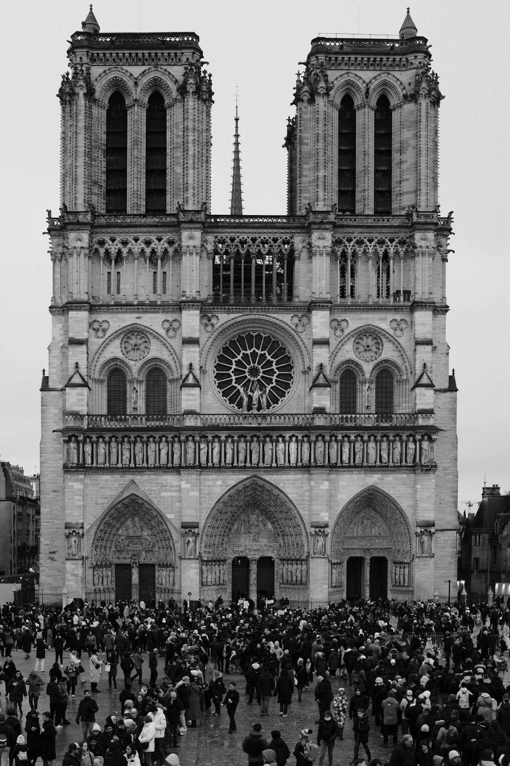 Notre Dame de Paris foule