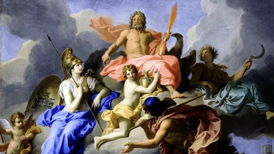 peinture de zeul comme divinite du ciel et de la foudre
