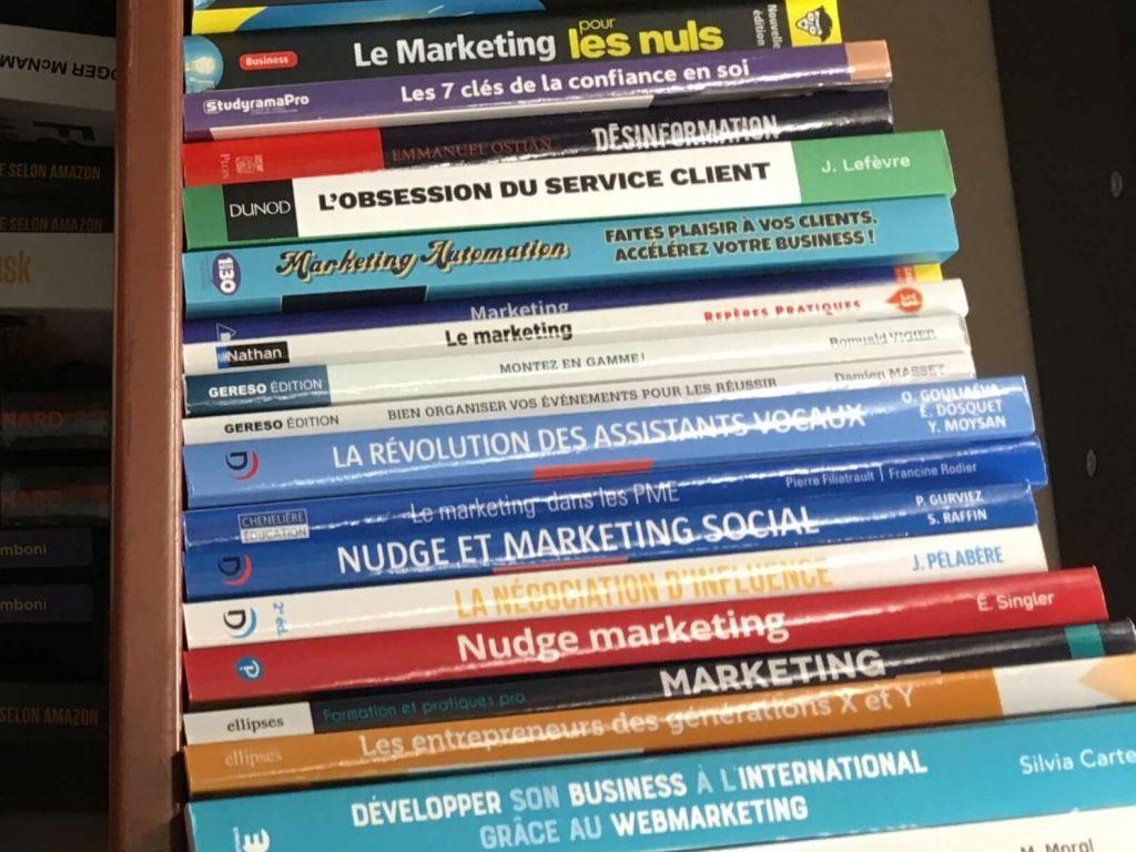 bibliothèque livres marketing