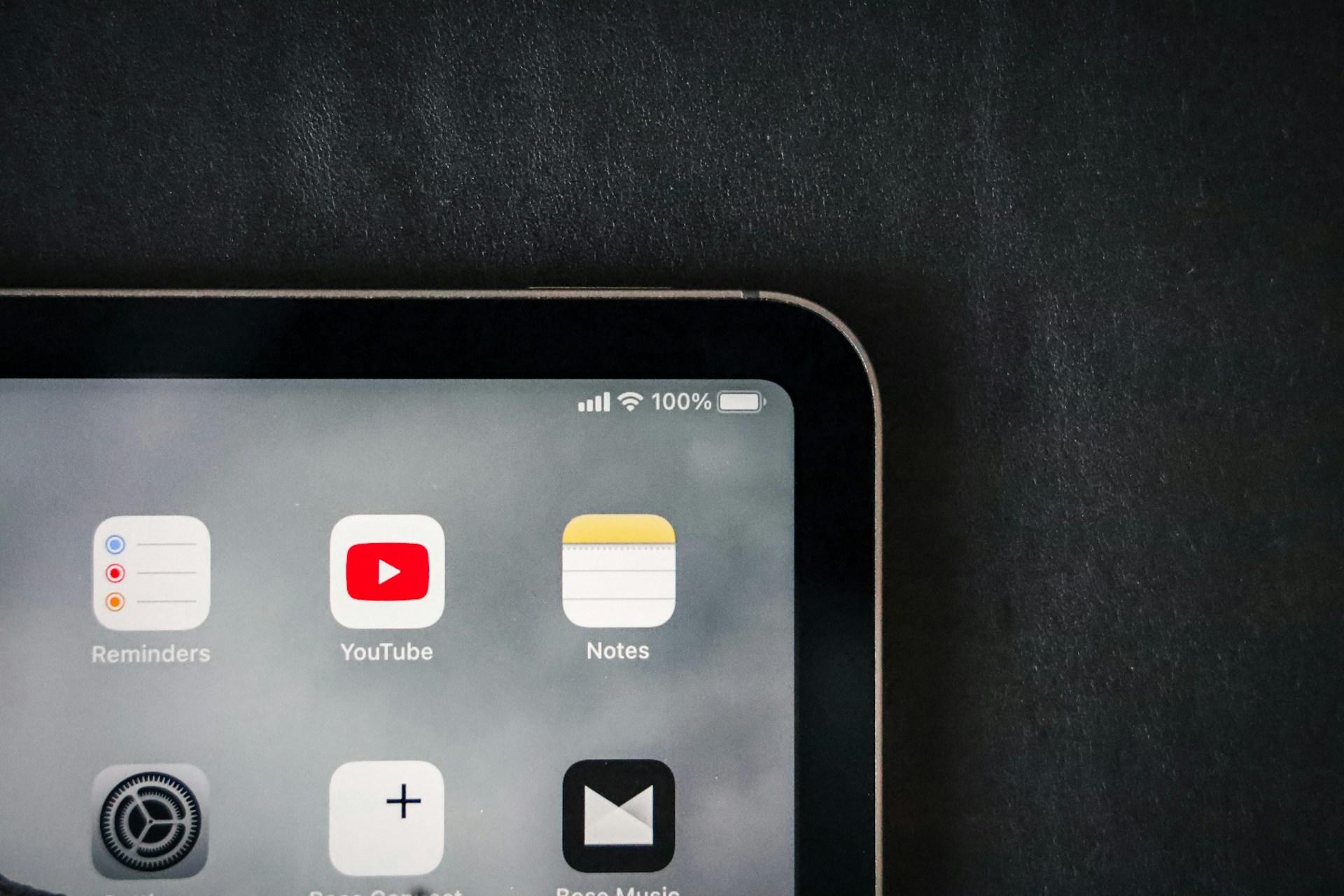 photo d'un iPad avec des applications Note