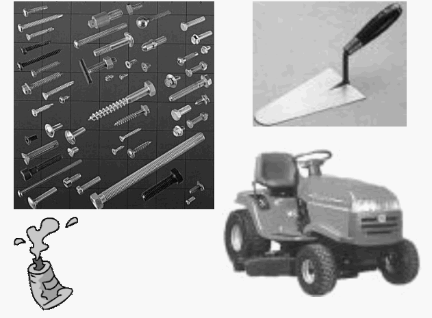 collage d'objets de quincaillerie