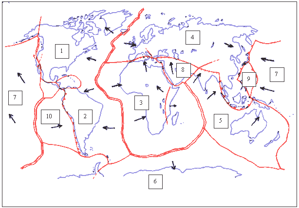 carte des douze plaques principales