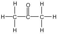 Formule développée d'une molécule d'acetone