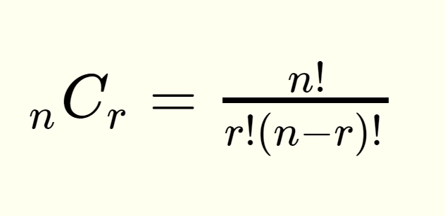 CombinationWithoutRepetitionFormula