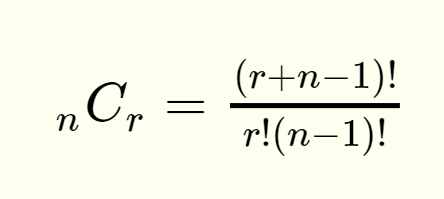 CombinationWithRepetitionFormula