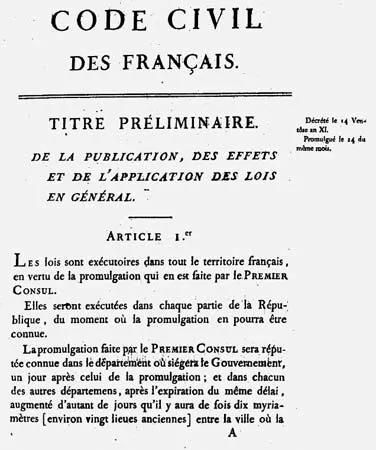 illustration of the French civil code.