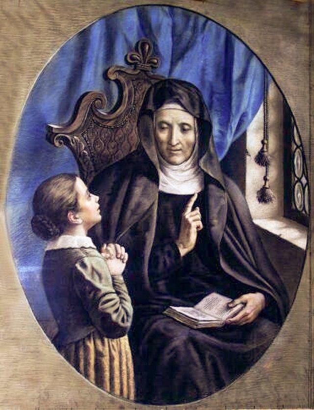 Pastel paper image of Saint Angela Merici