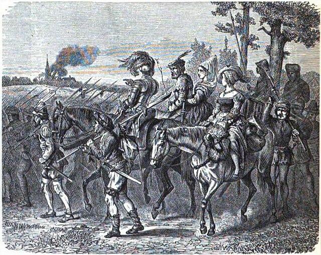 Artwork of scenes from the Peasants War