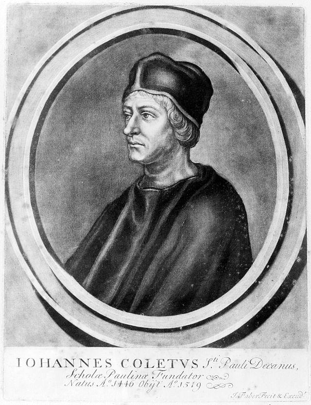 black and white hand drawn Portrait of John Colet