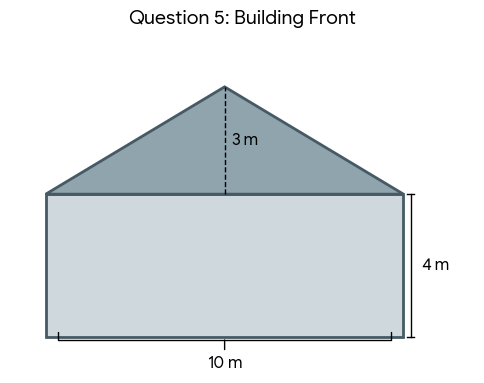 front of a building split into rectangle and triangle