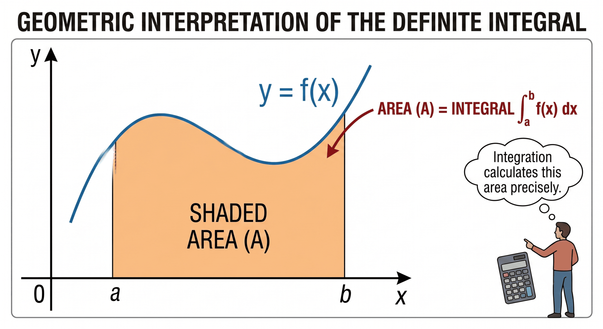 Illustration of how an integral calculates the area under a curve