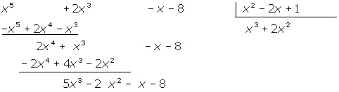 Polynomdivision, andra algebraiska termen