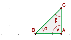 representacion grafica de triangulo en problema de la recta 