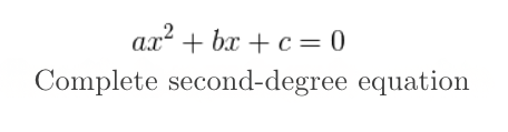 complete second degree equation