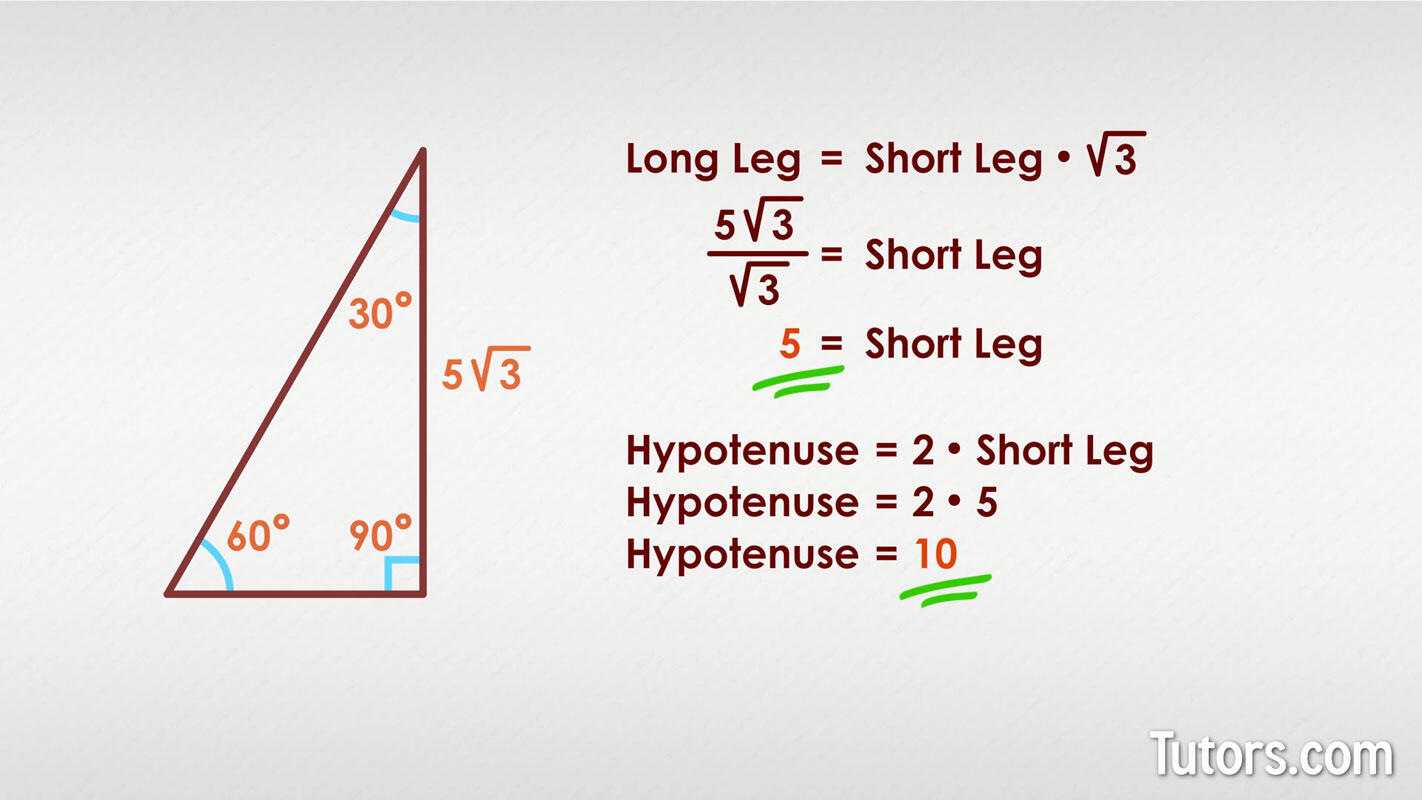 30-60-90 triangle example problem
