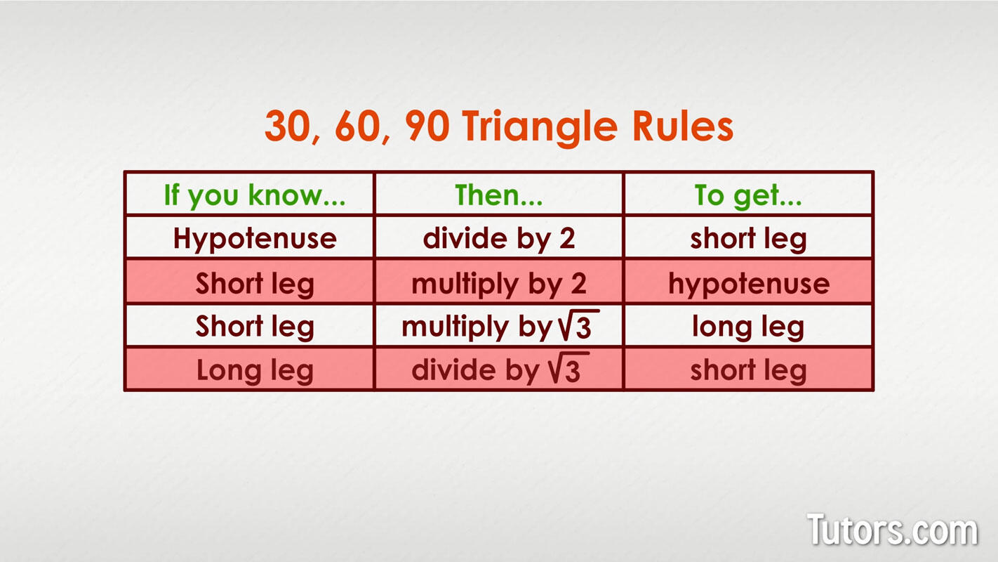 30-60-90 triangle rules