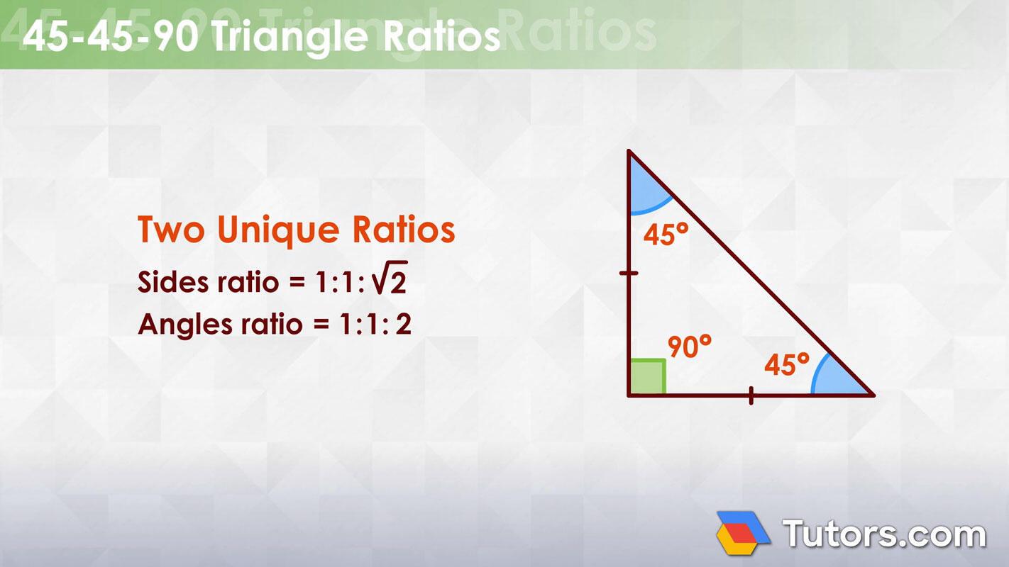45-45-90 triangle ratio