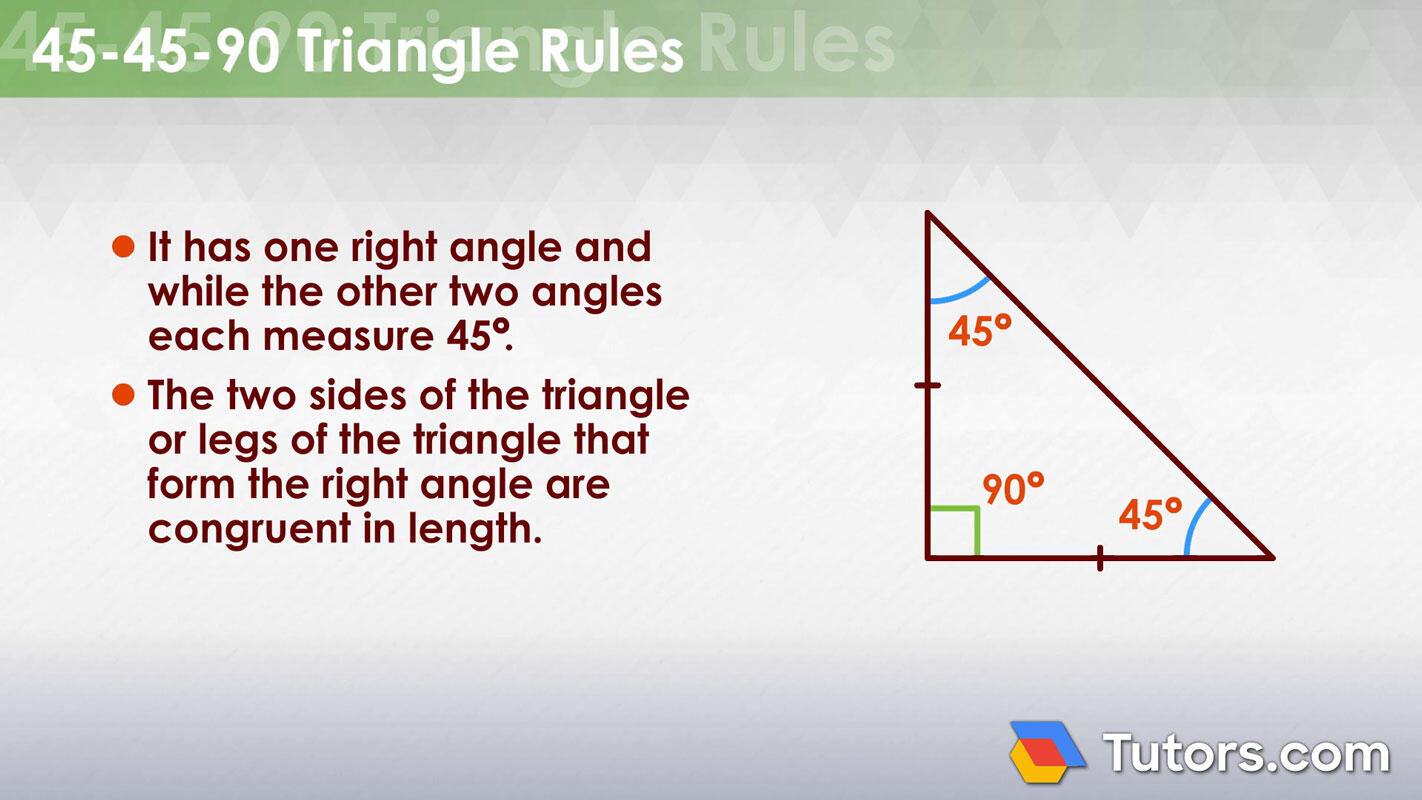 45-45-90 triangle rules