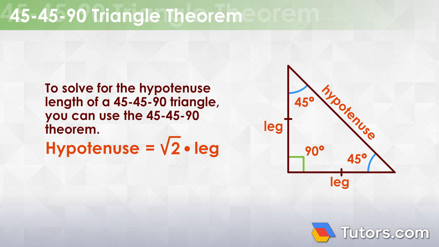45-45-90 triangle theorem and formula