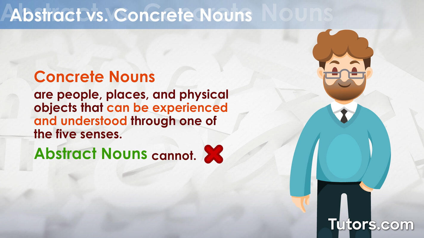 Abstract vs. concrete nouns