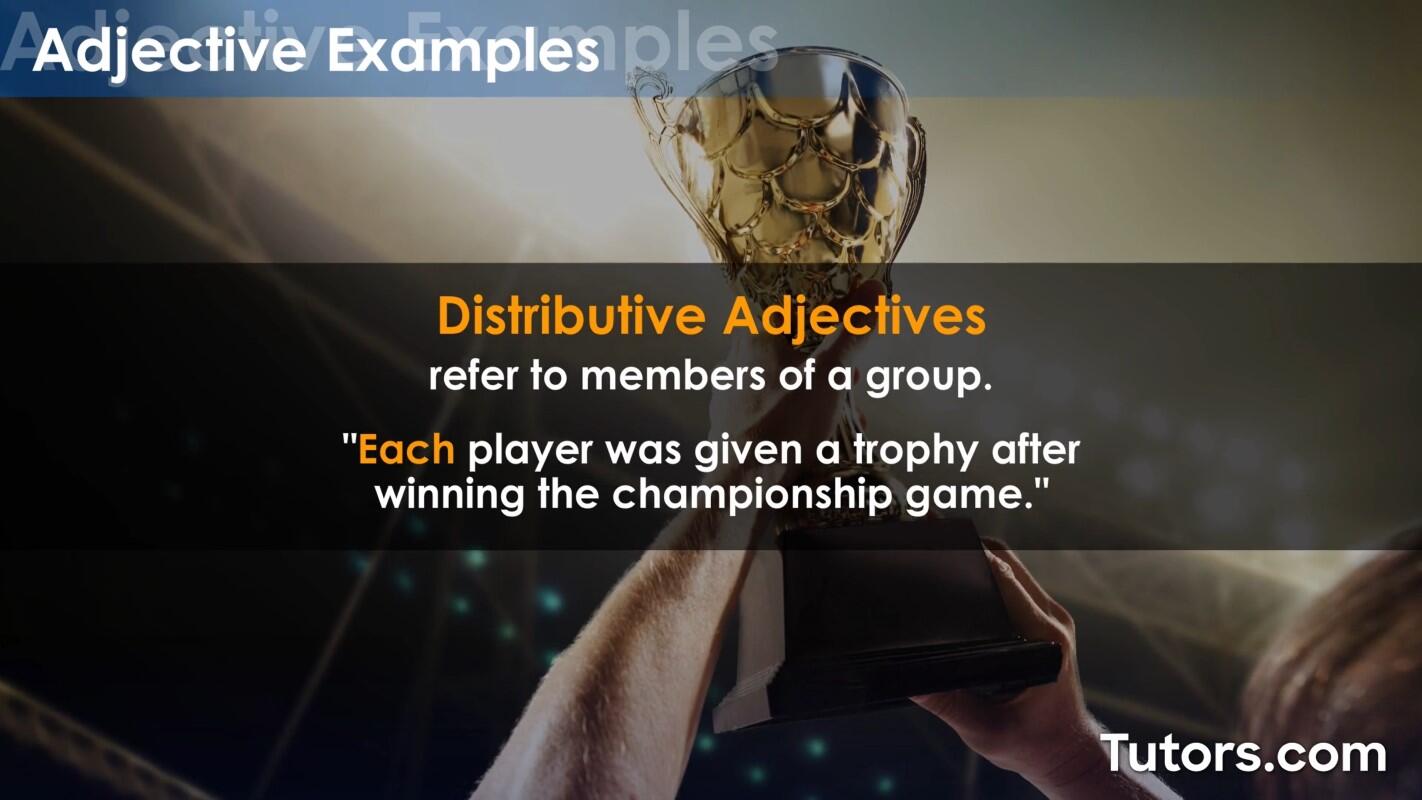 Distributive adjectives