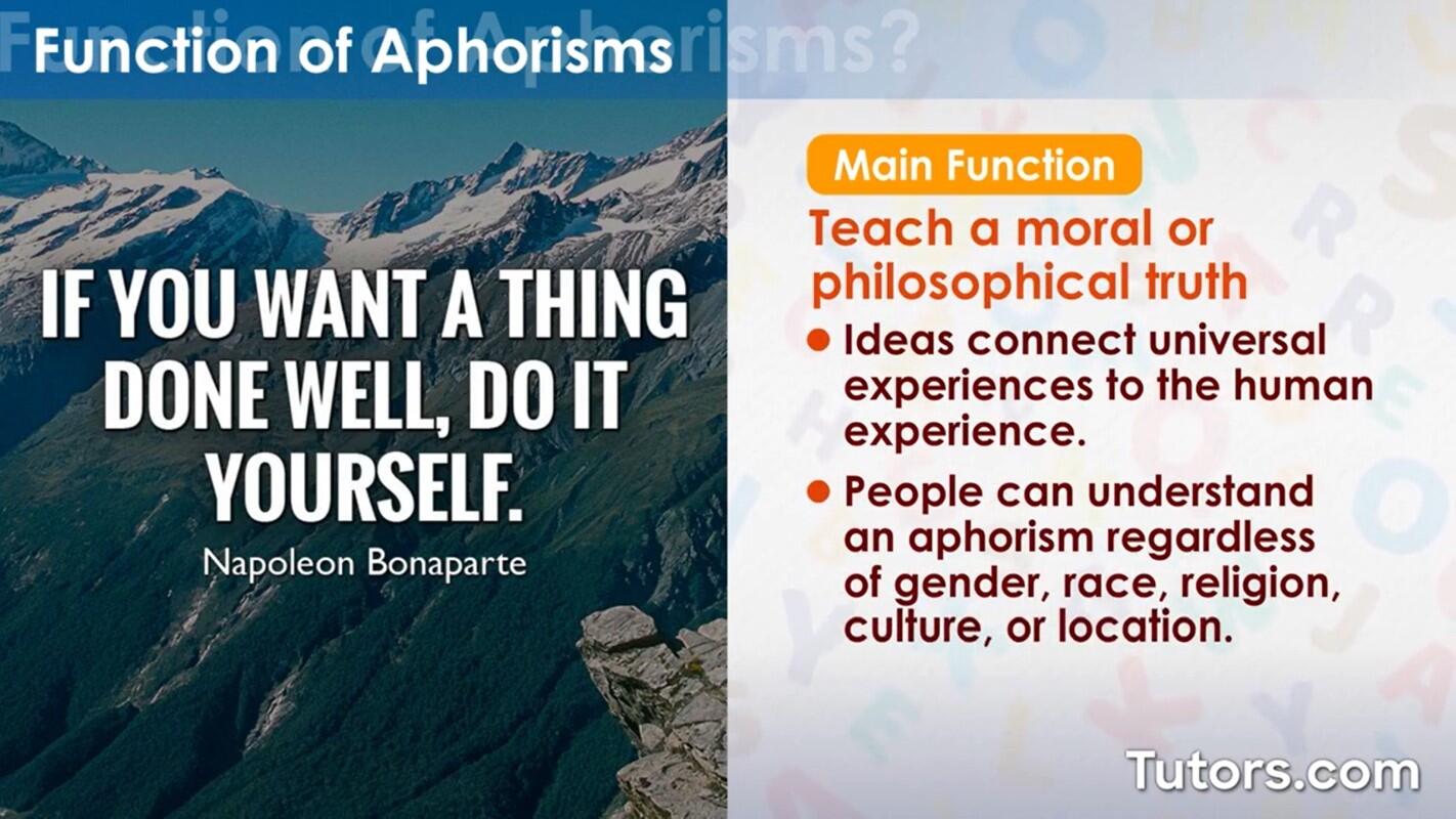 Function of aphorisms