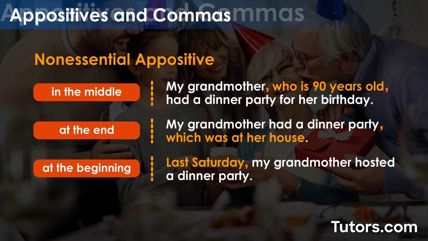 Appositives and commas