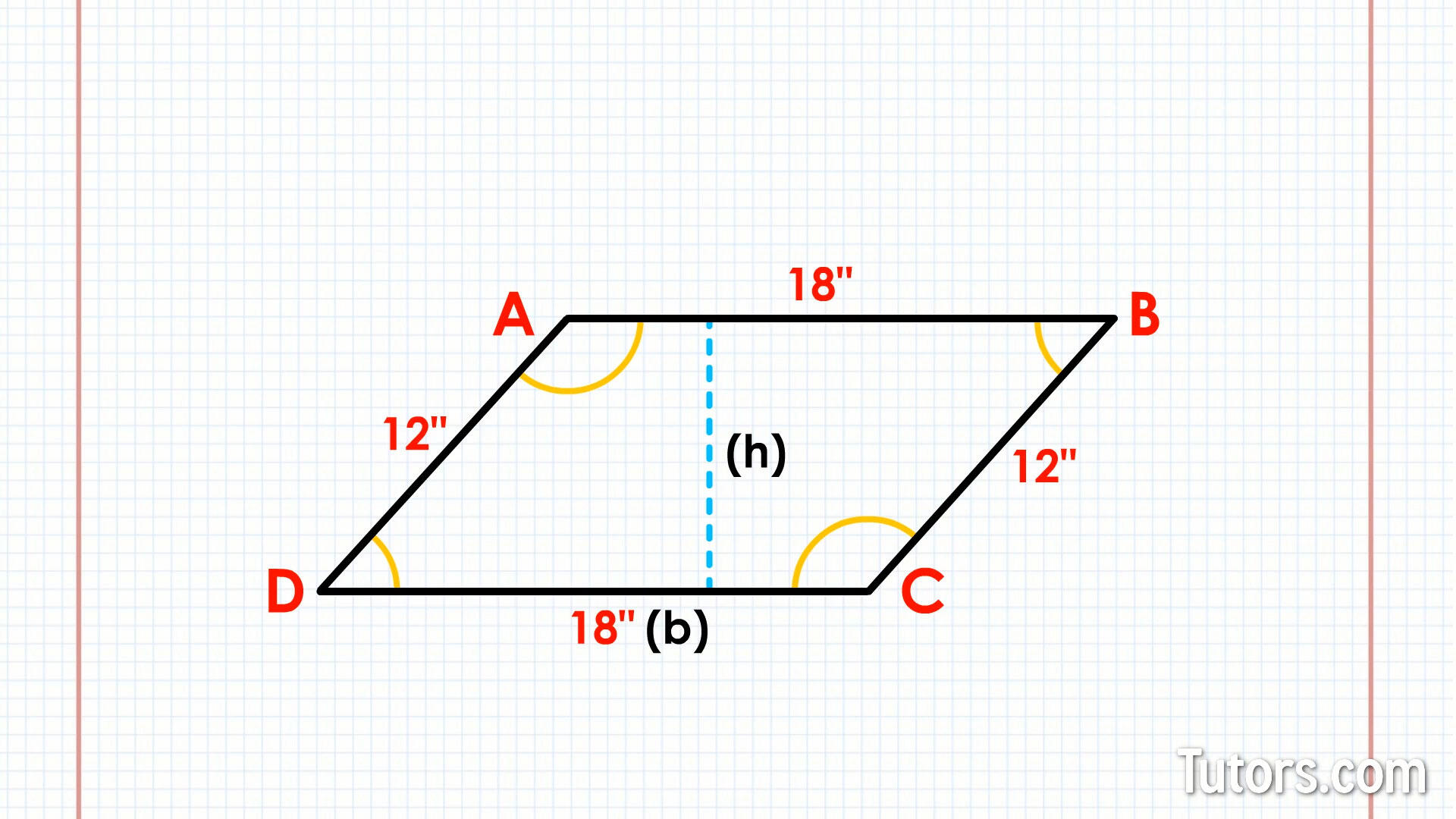 Area of a parallelogram formula example