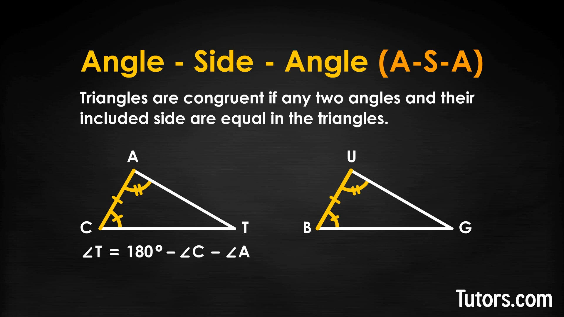 ASA Theorem - Triangle Congruence