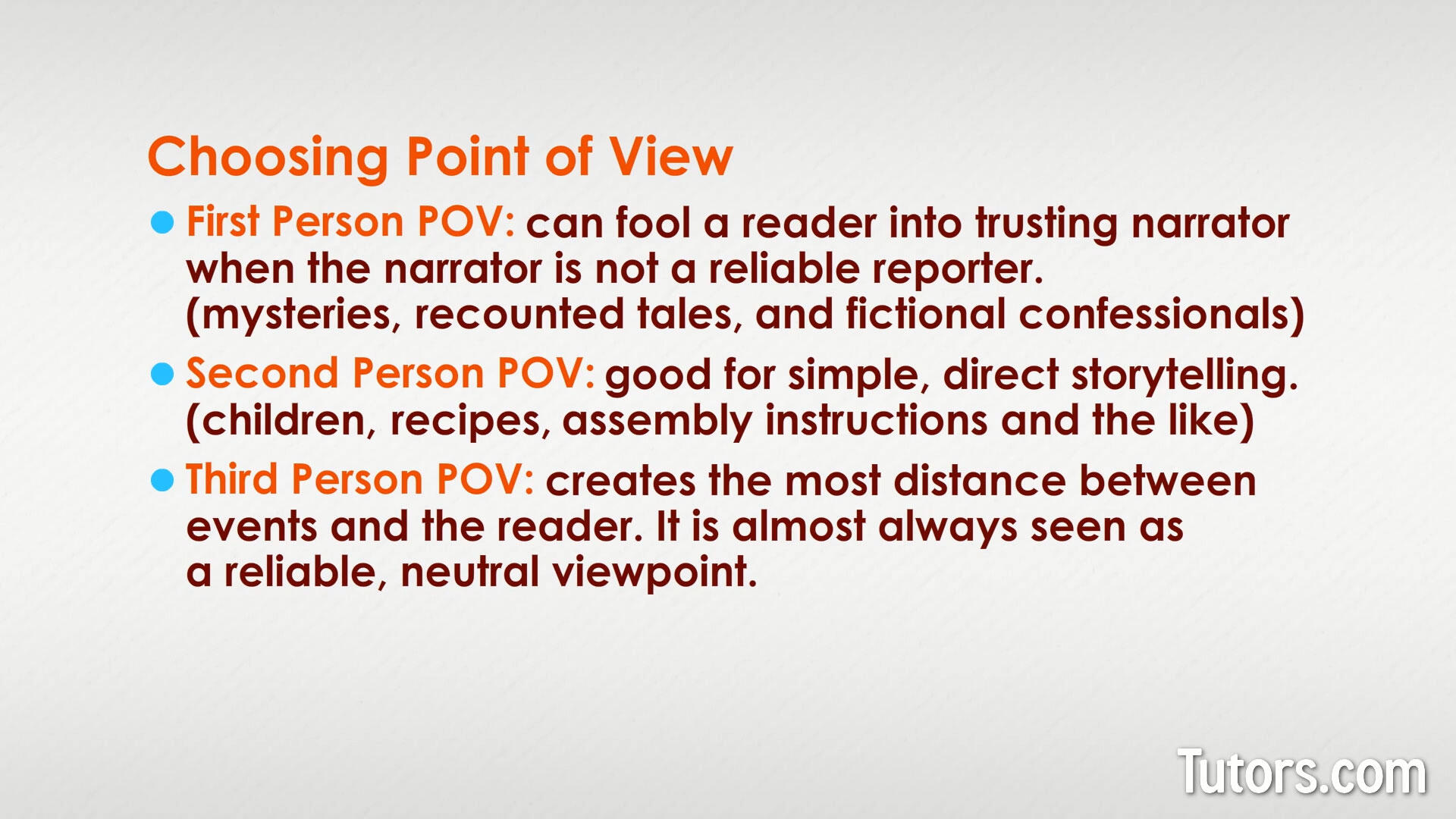 Choosing a point of view