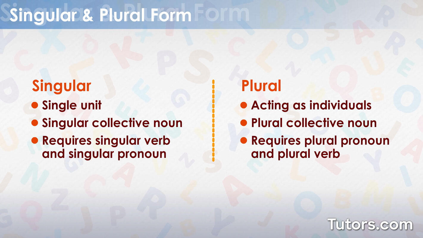 Collective noun - singular and plural forms