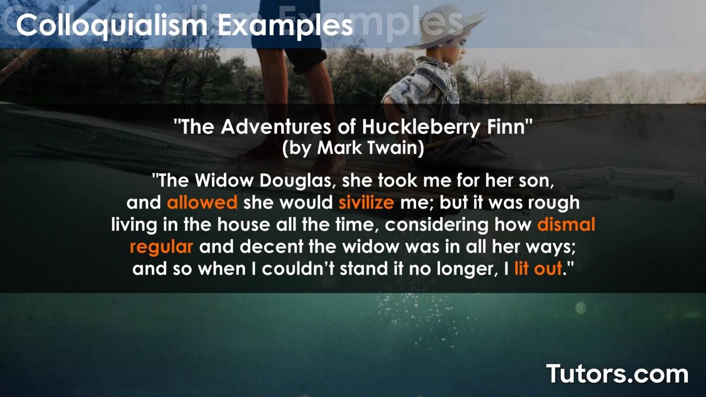Colloquialisms in literature