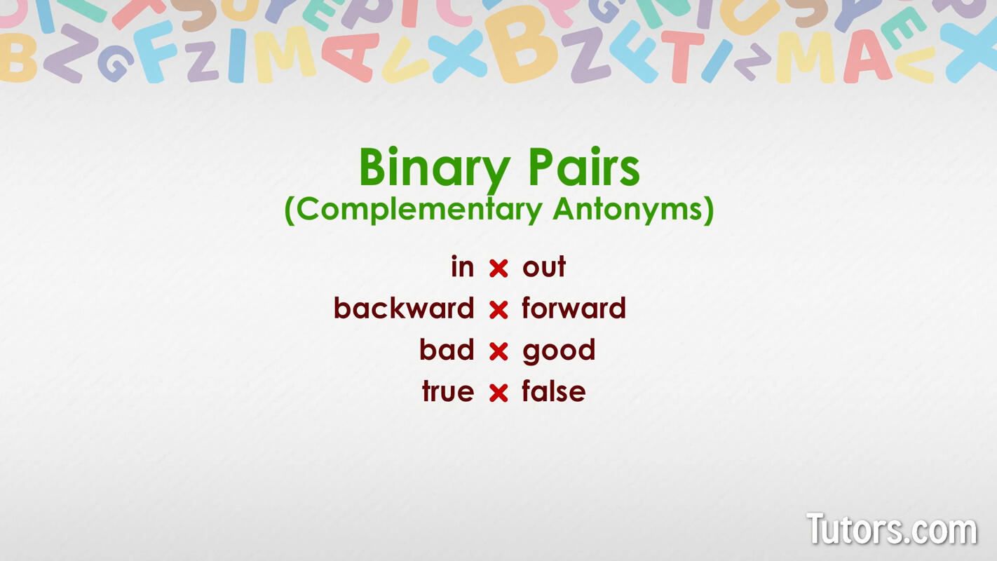 Complementary or binary pair antonyms