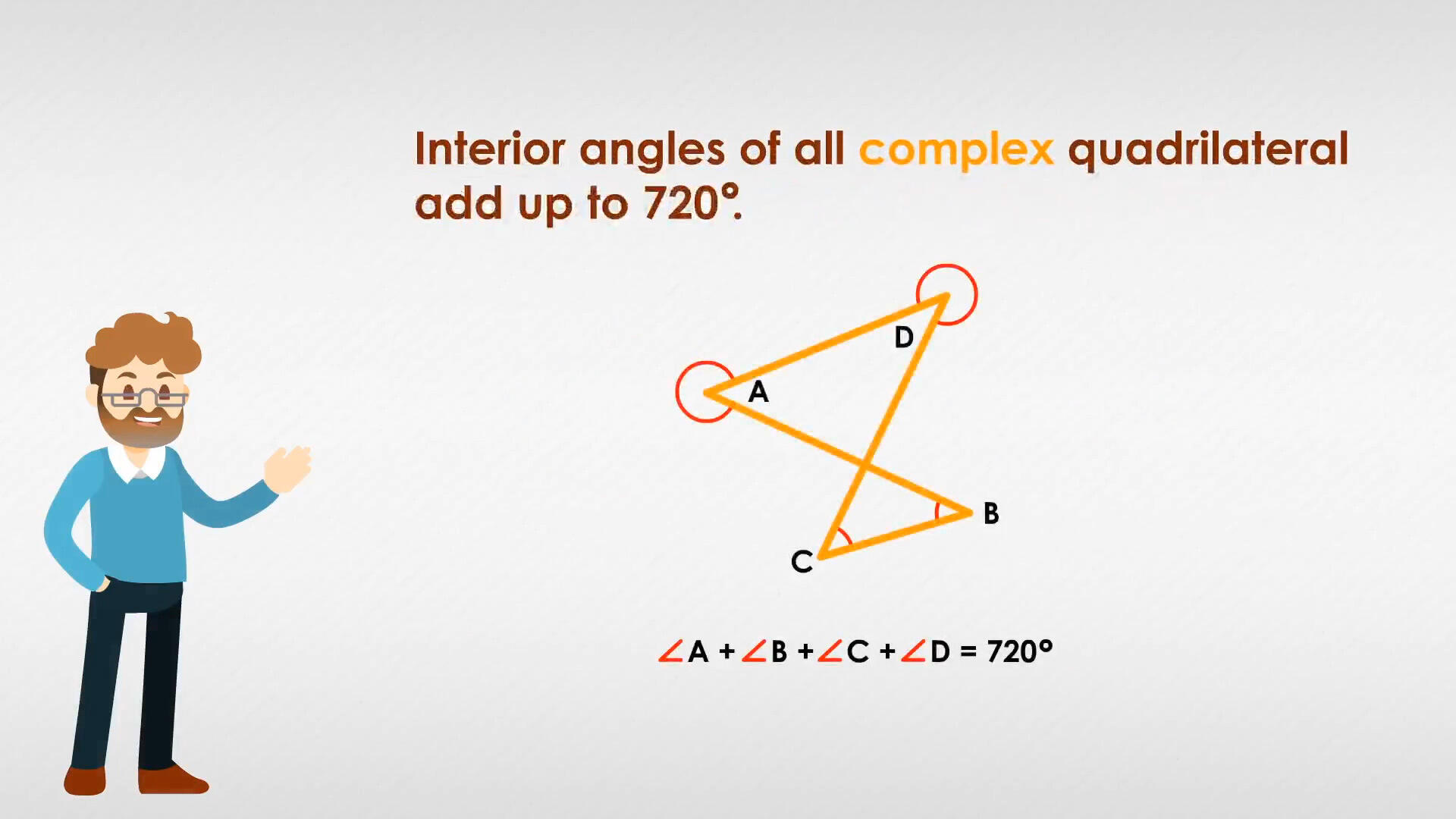 Complex quadrilateral interior angles