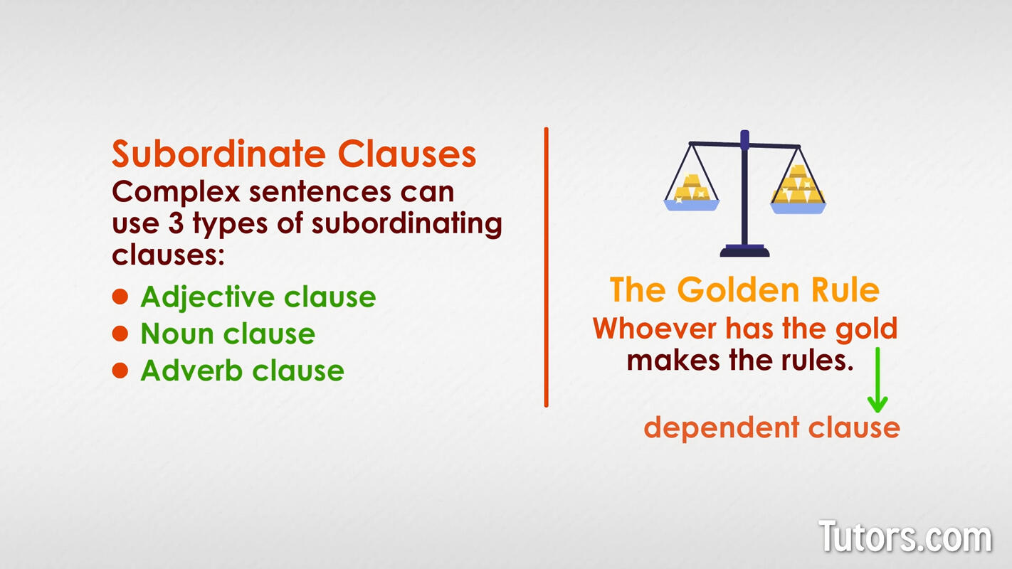 Complex sentences subordinating clauses
