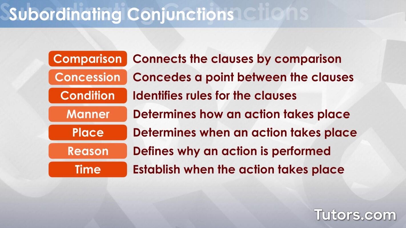 Subordinating conjunctions