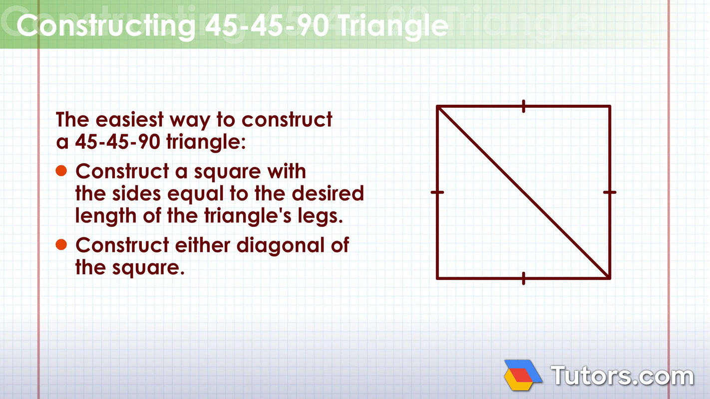 Constructing 45-45-90 triangle