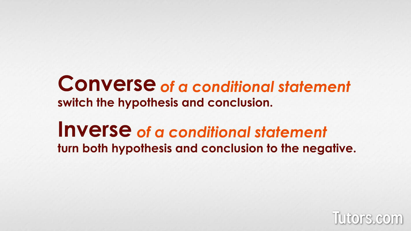 Converse and Inverse of a Conditional Statement