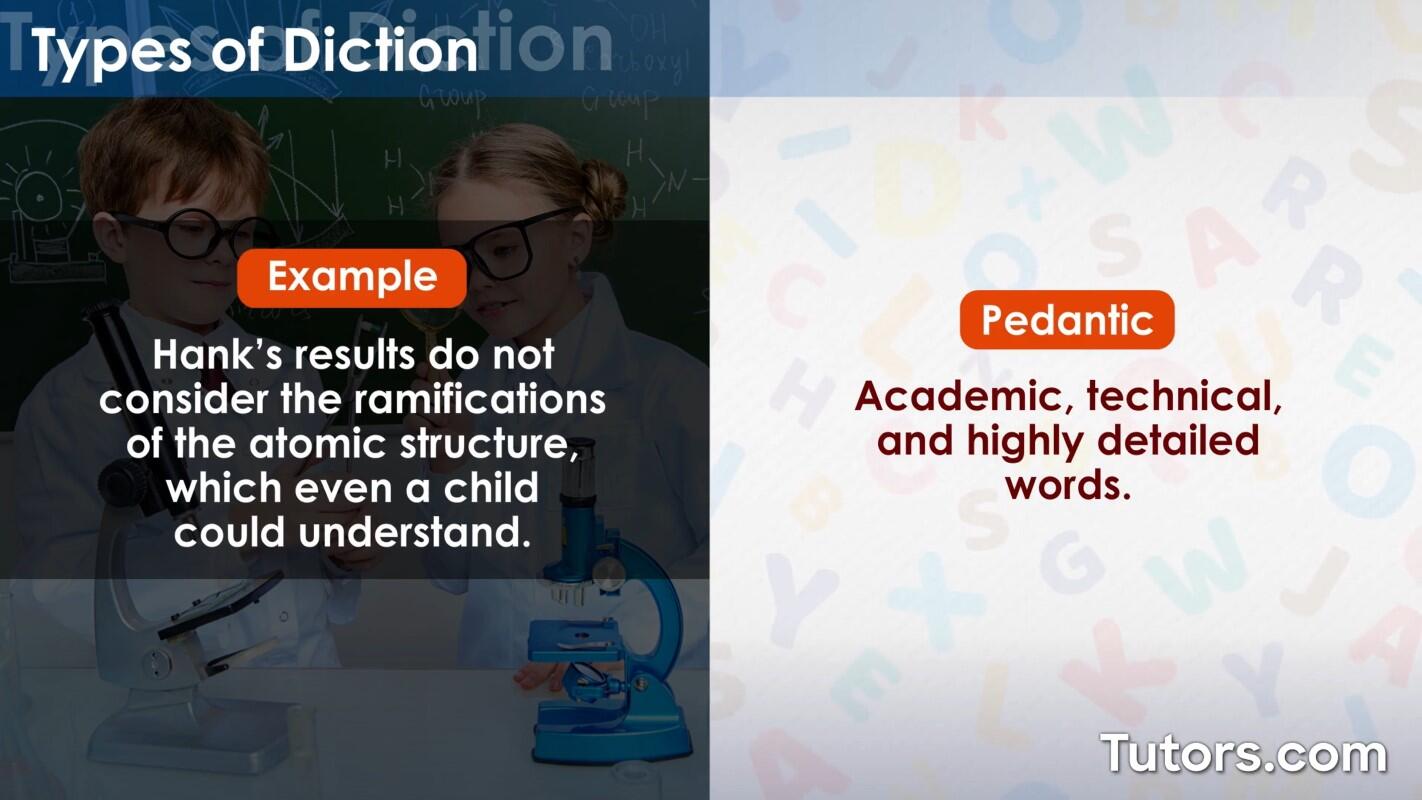 Pedantic diction