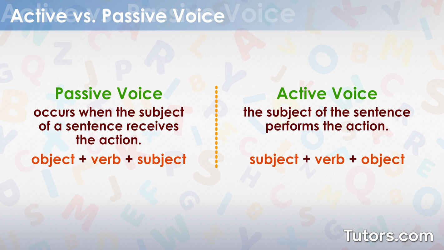 Differences between active and passive voice