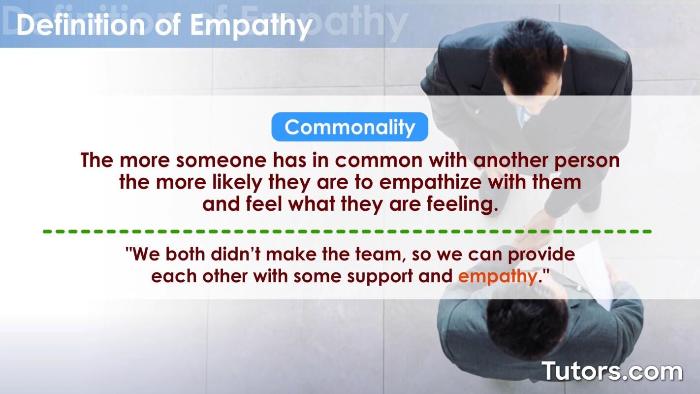 Commonality and empathy