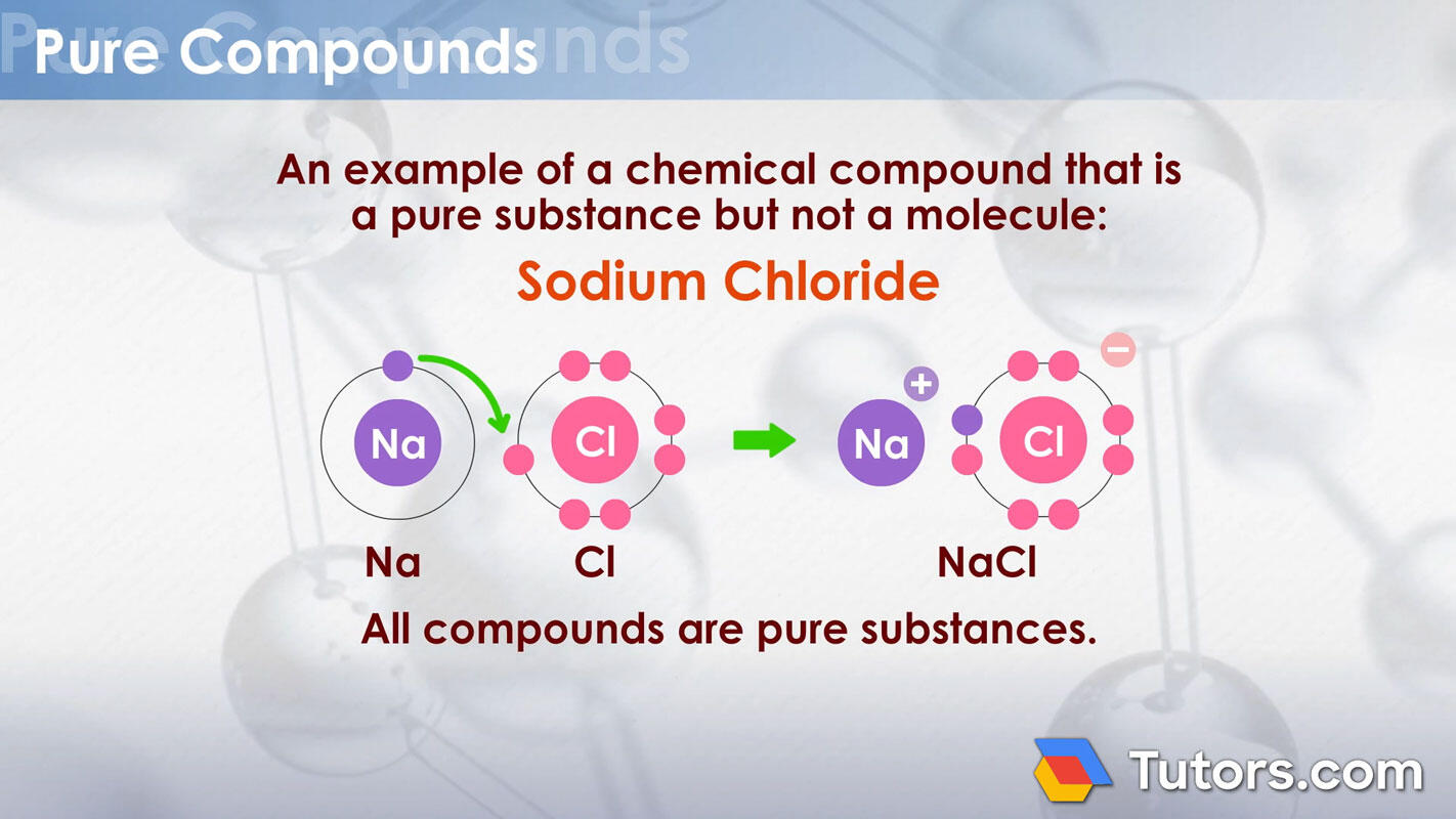 Example of chemical compound pure substance salt