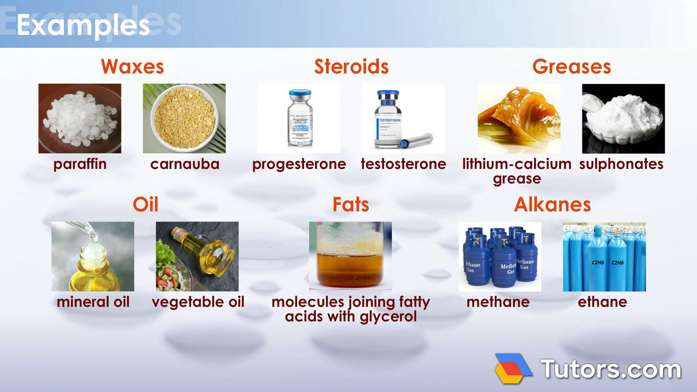 Examples of hydrophobic substances